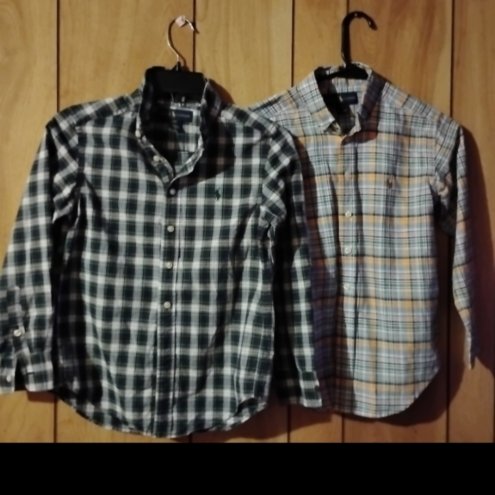 Polo by Ralph Lauren Kids Plaid Button-Down Shirts - Blue and Tan